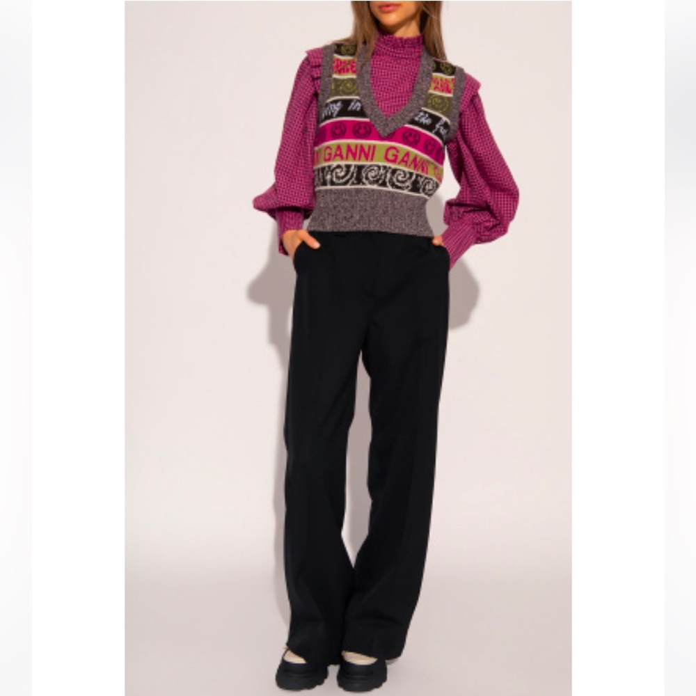 Ganni Black Suiting Trousers - Sz 36 / US 28-29